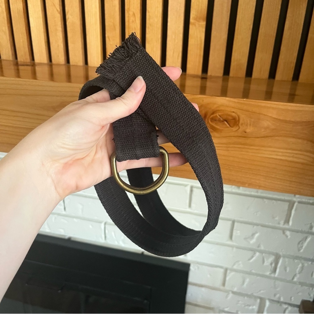 *2/$15* - 38” Black Fabric Belt with Gold Buckle